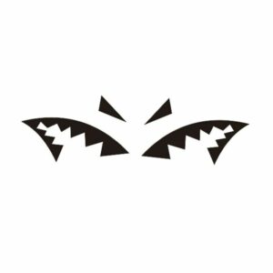 reflective shark mouth and fin car decal
