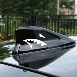 reflective shark mouth and fin car decal