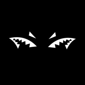 reflective shark mouth and fin car decal
