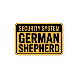 German Shepherd Security System Sticker, Funny Guard Dog Warning Car Window Decal