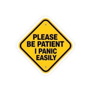 Please Be Patient I Panic Easily Decal, Funny Nervous Driver Sign, Let Me Merge Warning Vinyl, Anxious Driver Window Sticker