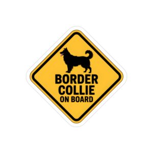 Border Collie On Board Sticker, Dog Car Decal, Herding Dog Sign, Pet Safety Sticker, Waterproof Outdoor Vinyl, Dog Lover Gift