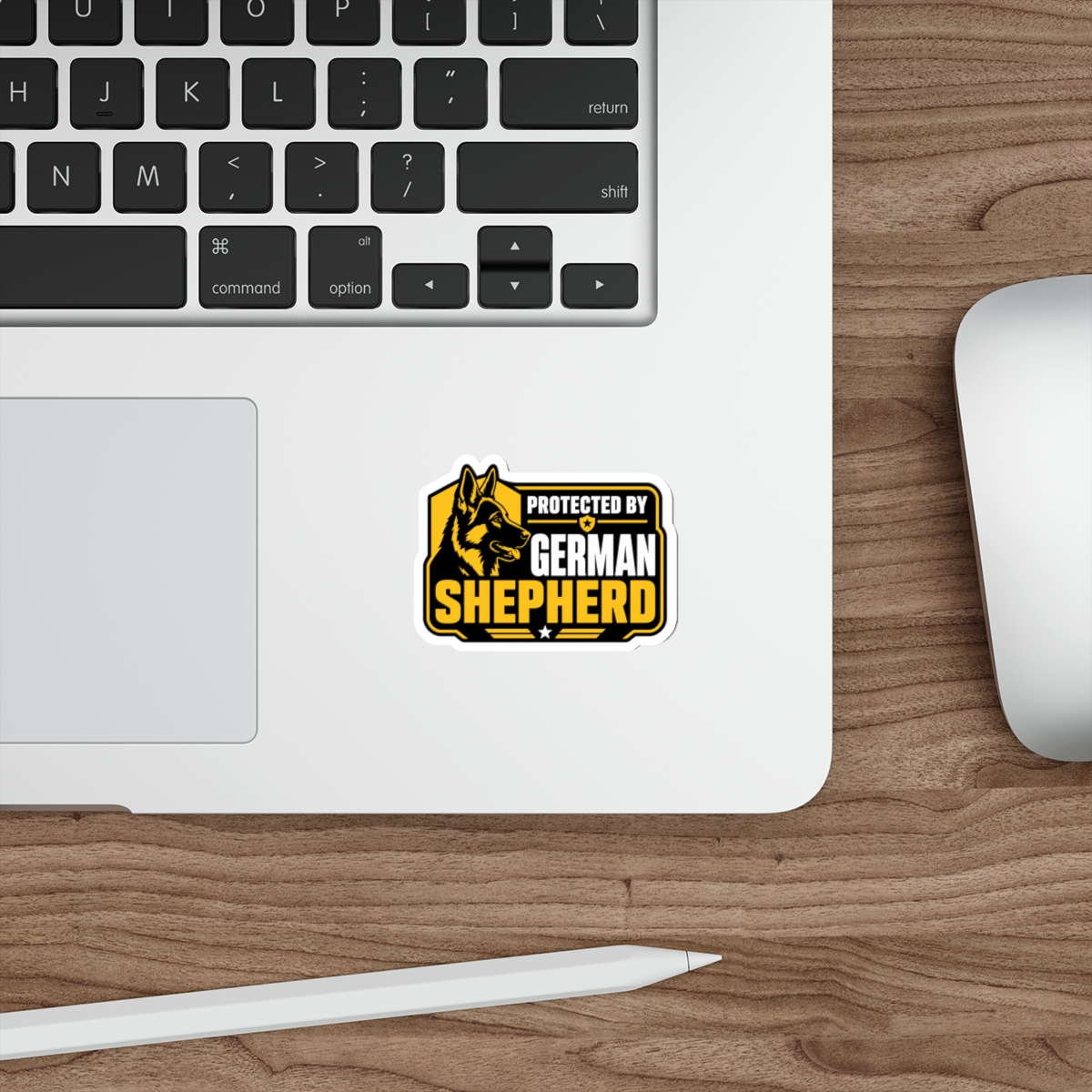 Protected by German Shepherd Sticker | Die-Cut Pet Decal, Police Badge Style - Image 6