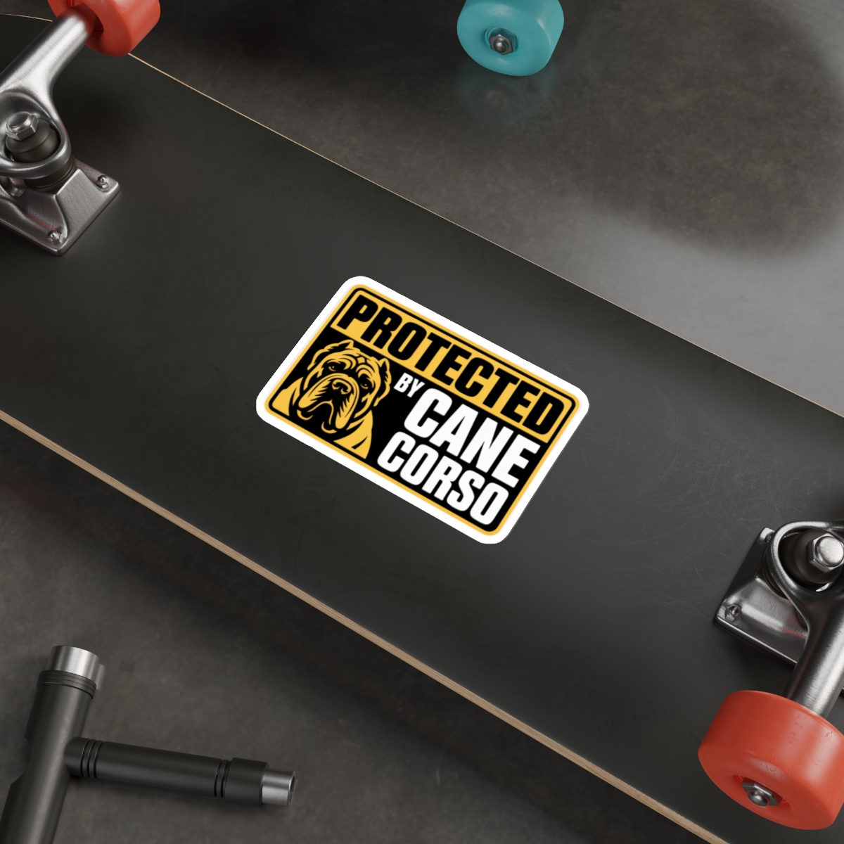 Protected by Cane Corso Sticker | Dog Warning Die-Cut - Image 3