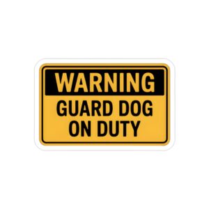 Guard Dog On Duty Sticker, Warning Security Dog Decal, Beware Of Dog Car Window Sticker, German Shepherd Guard Dog Sign