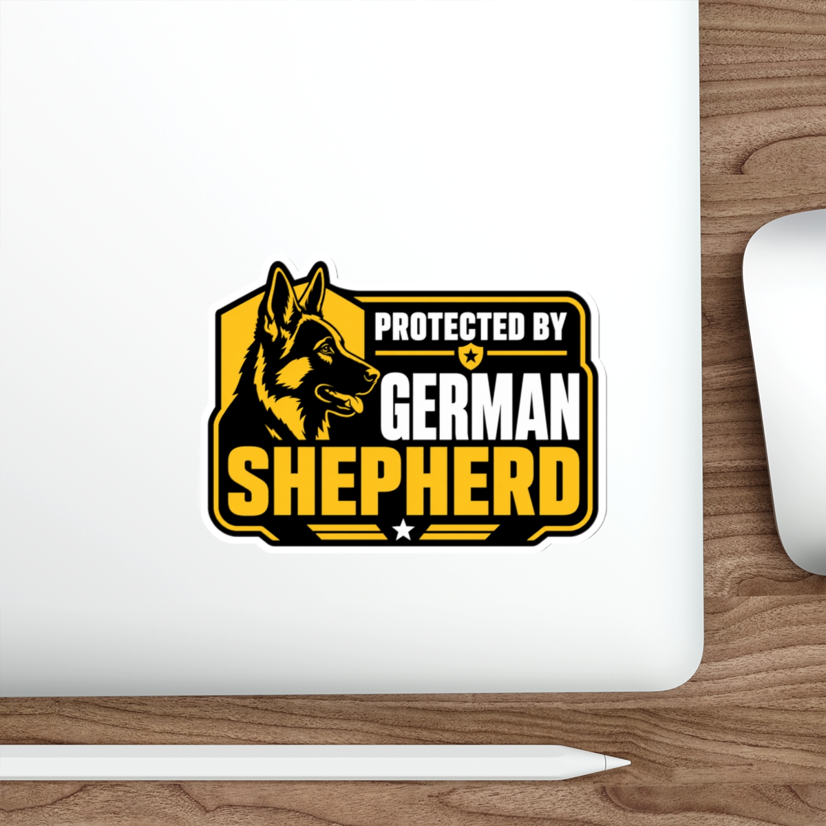 Protected by German Shepherd Sticker | Die-Cut Pet Decal, Police Badge Style - Image 17