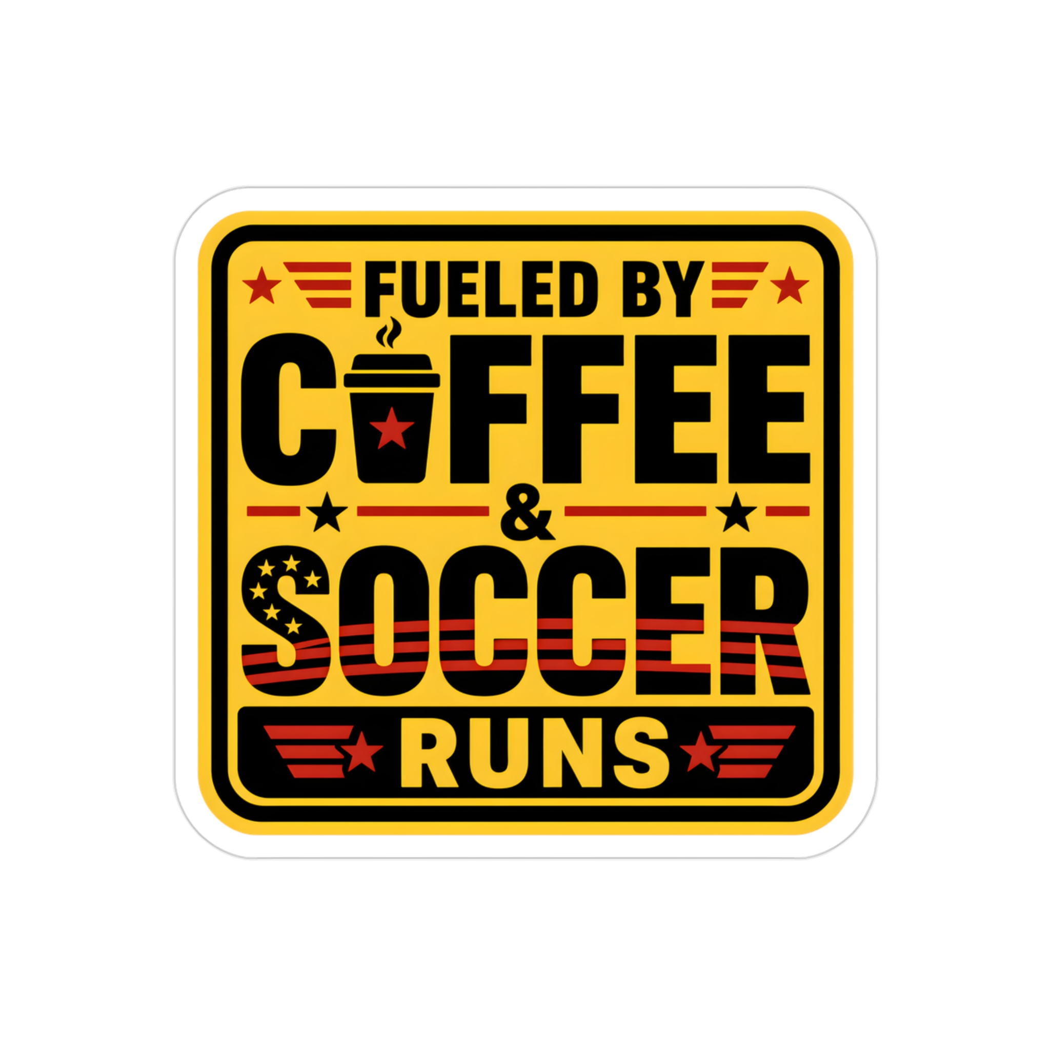 Fueled By Coffee And Soccer Runs Sticker, Soccer Mom Car Decal, Funny Sports Parent Sticker - Image 4