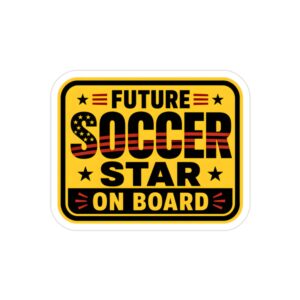 Future Soccer Star On Board Sticker, Soccer Baby Car Decal, Kids Sports Window Sticker