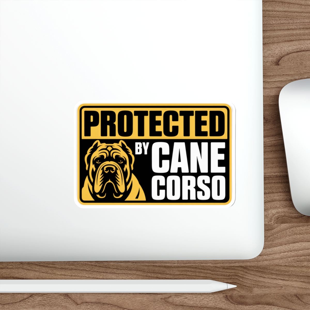 Protected by Cane Corso Sticker | Dog Warning Die-Cut - Image 2