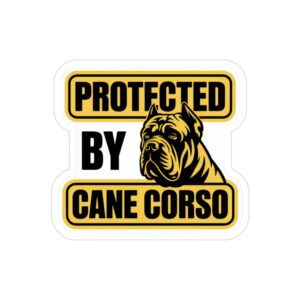 Protected by Cane Corso Sticker | Outdoor Die-Cut Vinyl