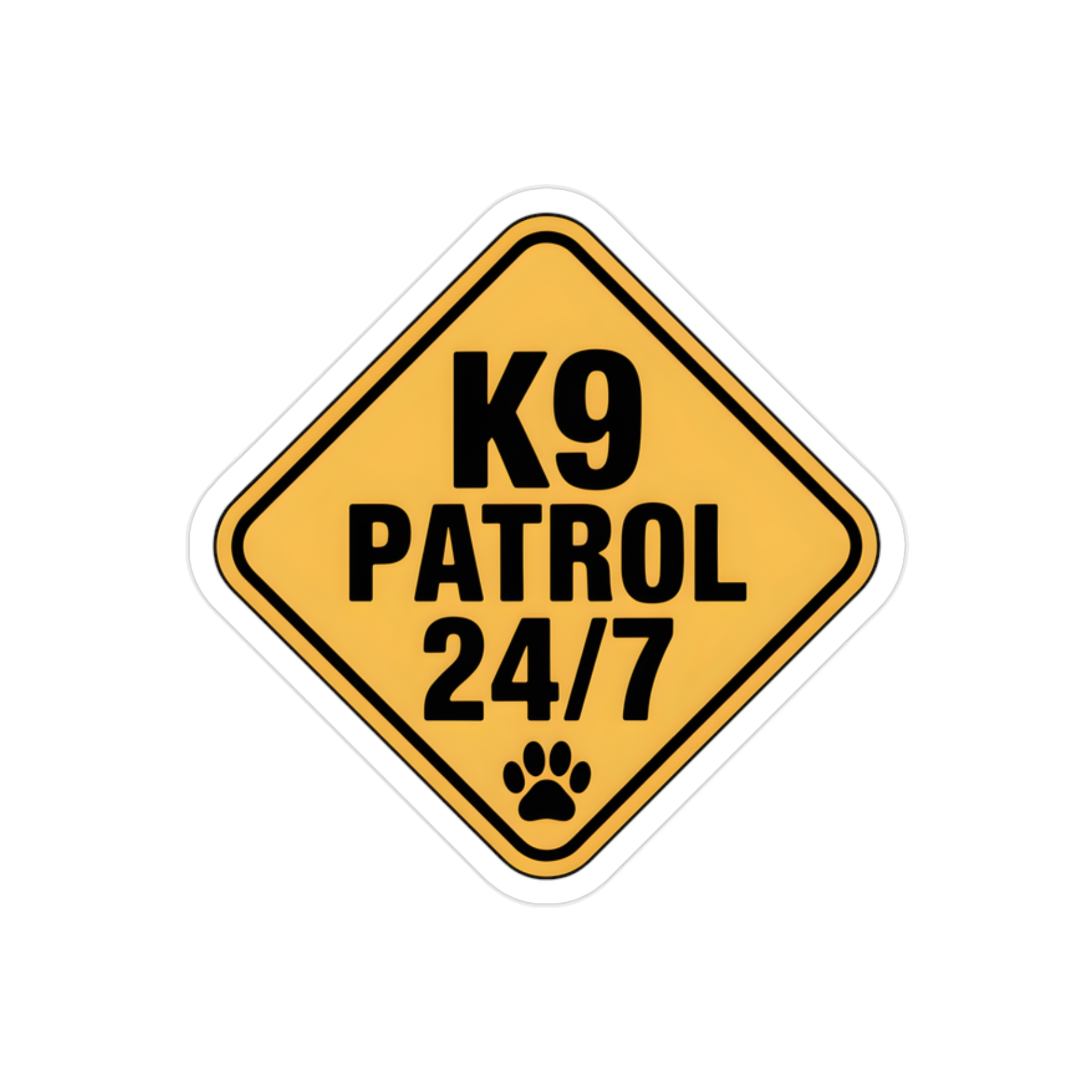 K9 Patrol 24/7 Sticker, Funny Guard Dog Warning Decal, German Shepherd Security Car Window Sticker