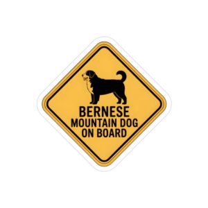 Bernese Mountain Dog On Board Sticker, Dog Car Decal, Large Breed Warning Sign, Pet Safety Sticker, Waterproof Outdoor Vinyl
