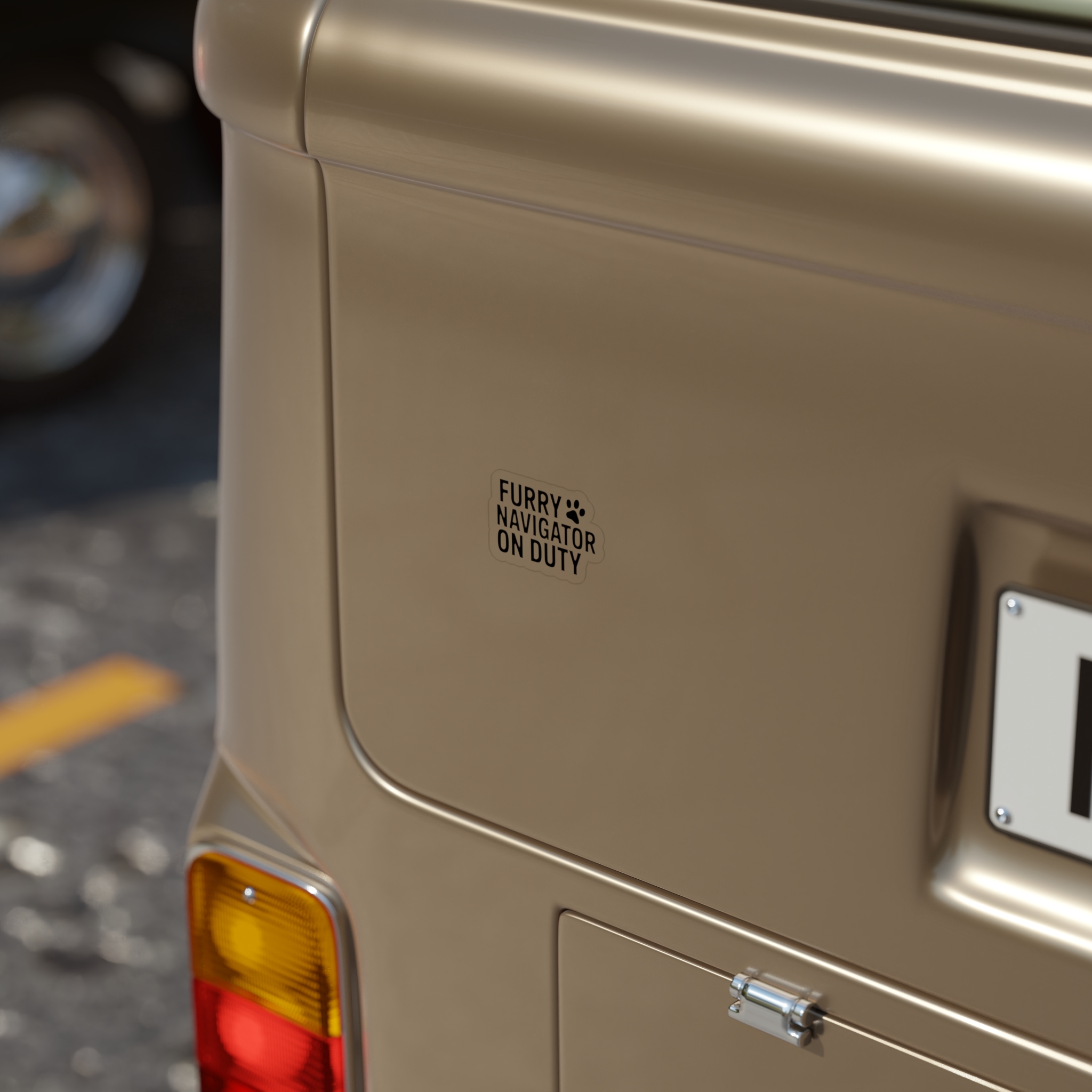 Furry Navigator On Duty sticker | Outdoor Die-Cut Paw Decal - Image 2