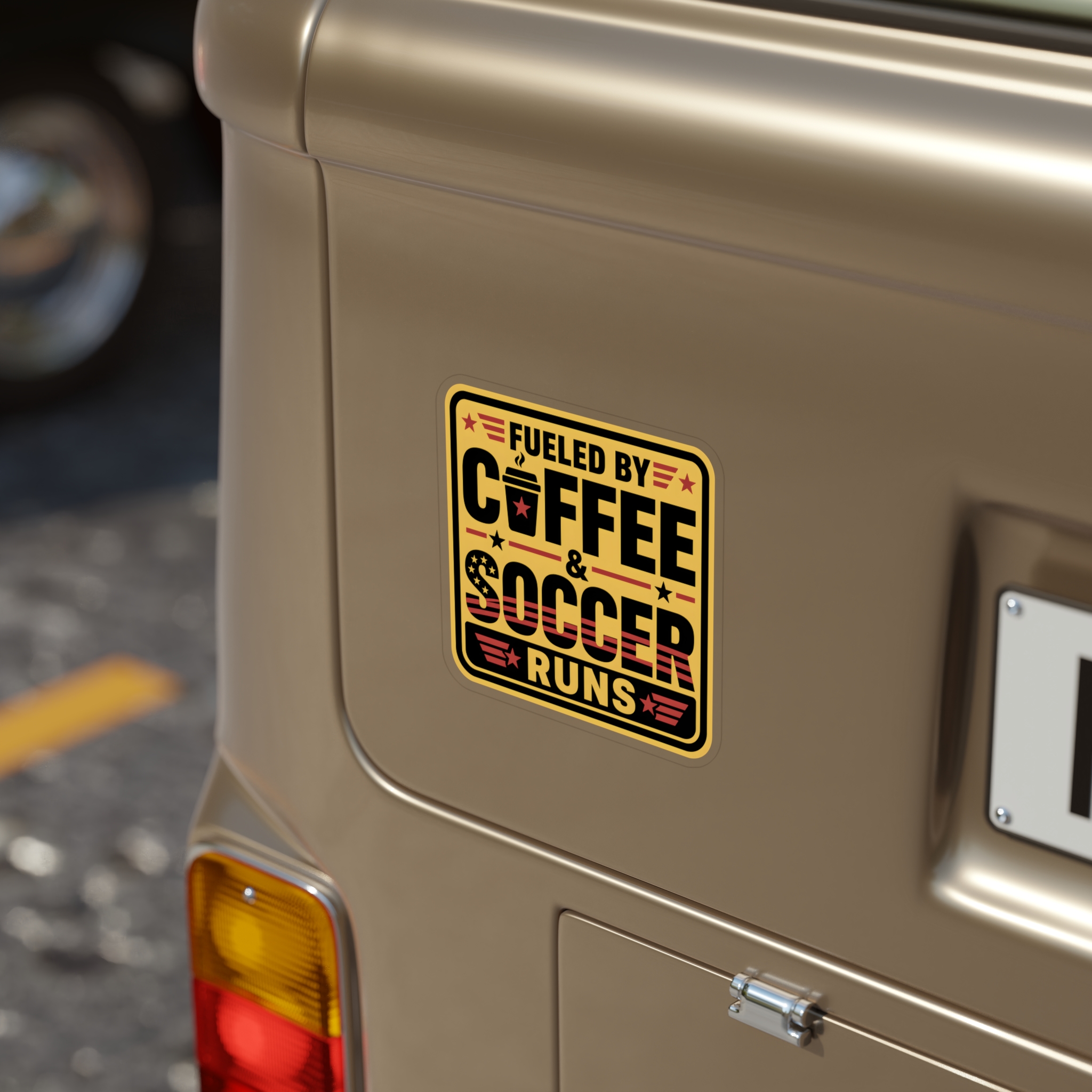 Fueled By Coffee And Soccer Runs Sticker, Soccer Mom Car Decal, Funny Sports Parent Sticker - Image 14