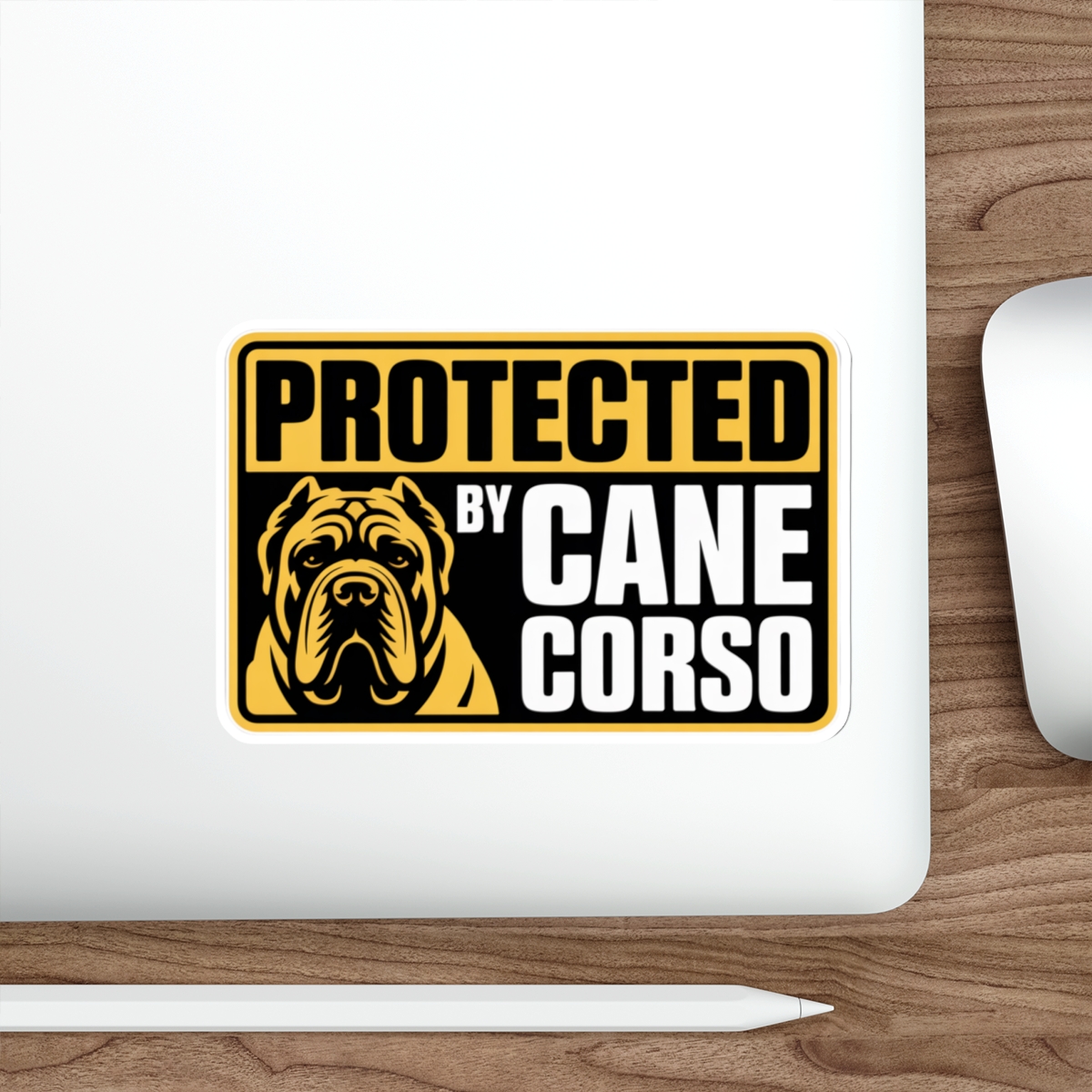 Protected by Cane Corso Sticker | Dog Warning Die-Cut - Image 5
