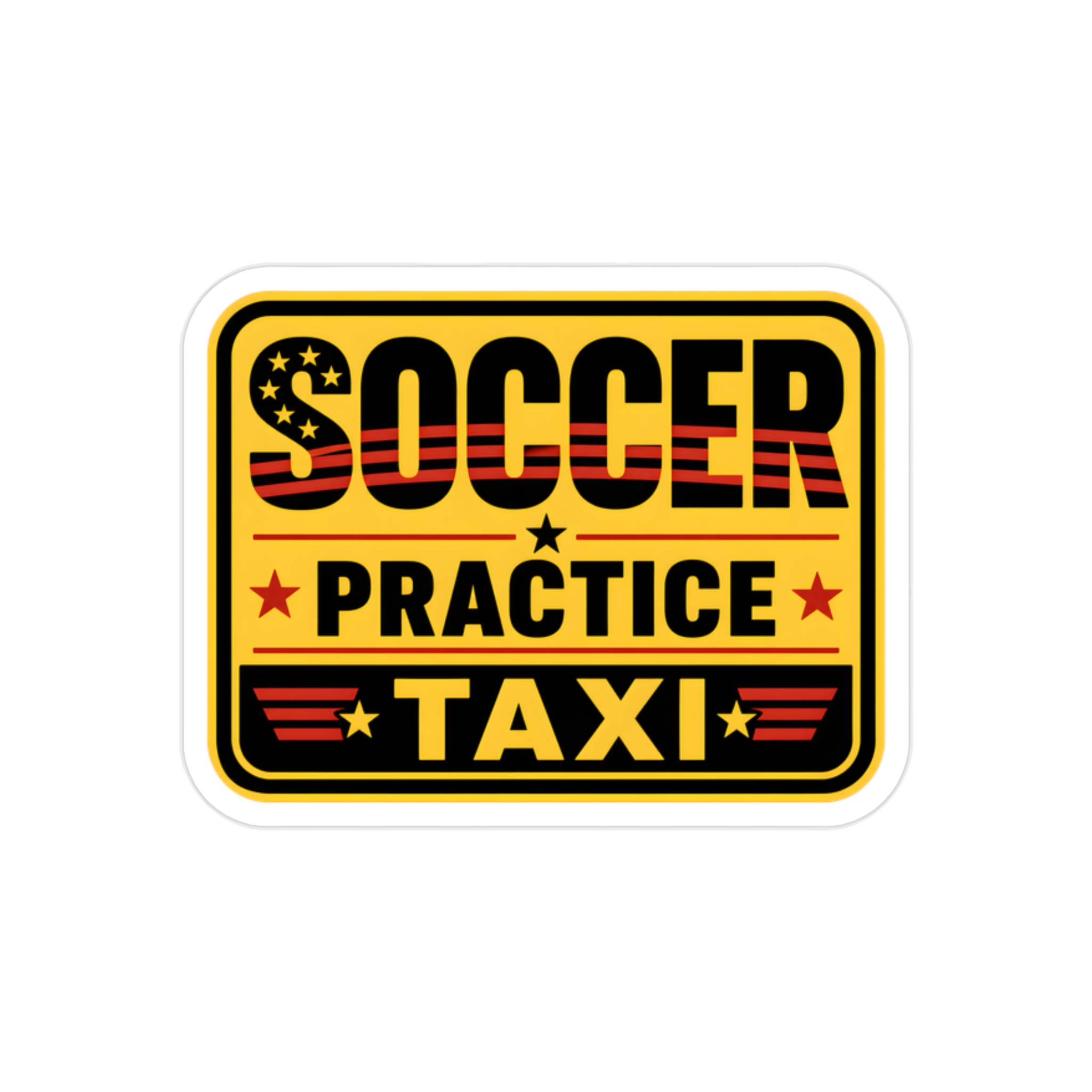 Soccer Practice Taxi Car Decal, Funny Soccer Mom Sticker, Sports Parent Car Window Decal