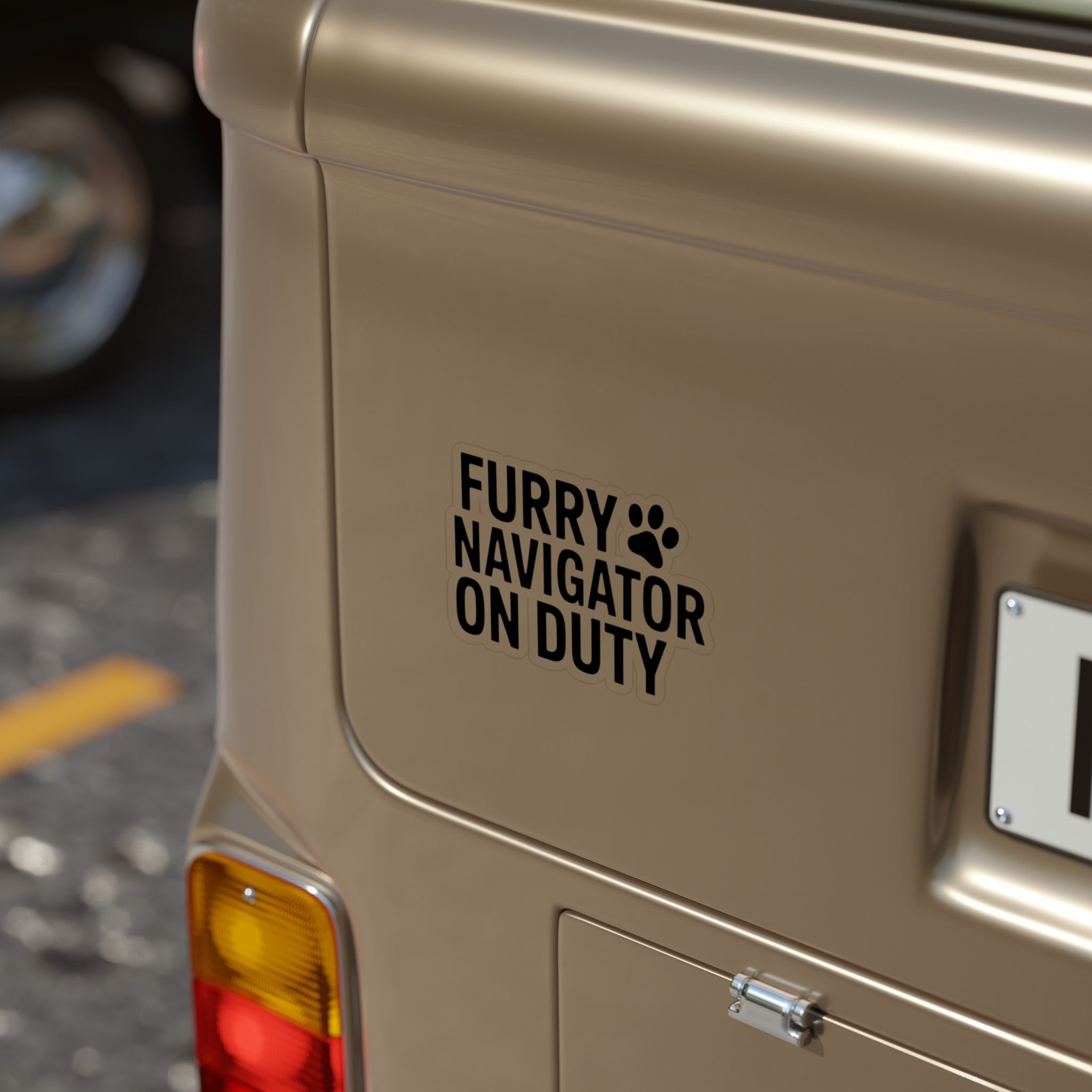 Furry Navigator On Duty sticker | Outdoor Die-Cut Paw Decal - Image 14