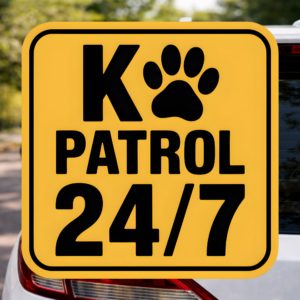 K9 Patrol 24/7 Sticker, Guard Dog Warning Decal, German Shepherd Security Sign, K9 Unit Car Window Sticker