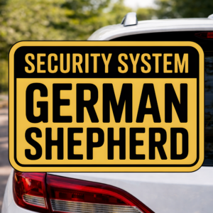 German Shepherd Security System Sticker, Funny Guard Dog Warning Car Window Decal