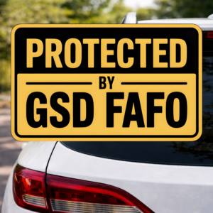 Protected By GSD FAFO Sticker, German Shepherd Security Decal, Funny Guard Dog Warning Sign, K9 Protection Car Window Sticker