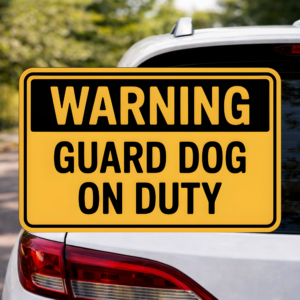 Guard Dog On Duty Sticker, Warning Security Dog Decal, Beware Of Dog Car Window Sticker, German Shepherd Guard Dog Sign