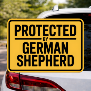 Protected By German Shepherd Sticker, German Shepherd Security Decal, Beware of Dog Car Window Sticker, K9 Protection Warning Sign