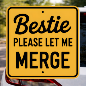 Bestie Please Let Me Merge Decal Funny Nervous Driver Sticker Cute Car Window Vinyl