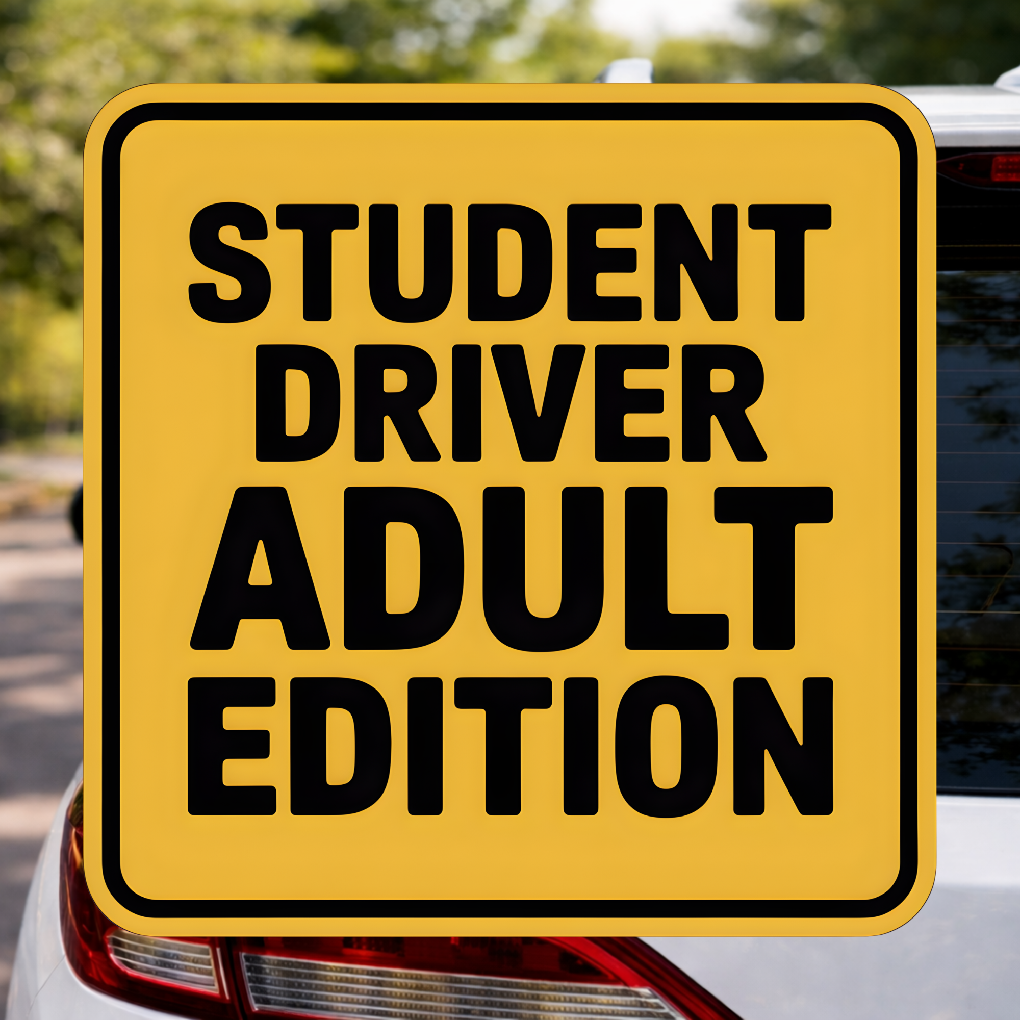 Student Driver Adult Edition Decal, Funny New Driver Sticker, Adulting Car Decal, Nervous Driver Warning Vinyl, Let Me Merge Humor Sticker