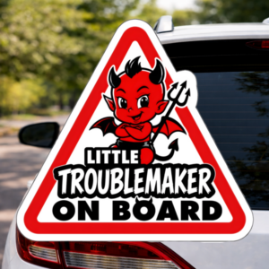 Little Troublemaker On Board sticker | Die-Cut Sticker