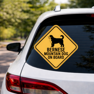 Bernese Mountain Dog On Board Sticker, Dog Car Decal, Large Breed Warning Sign, Pet Safety Sticker, Waterproof Outdoor Vinyl