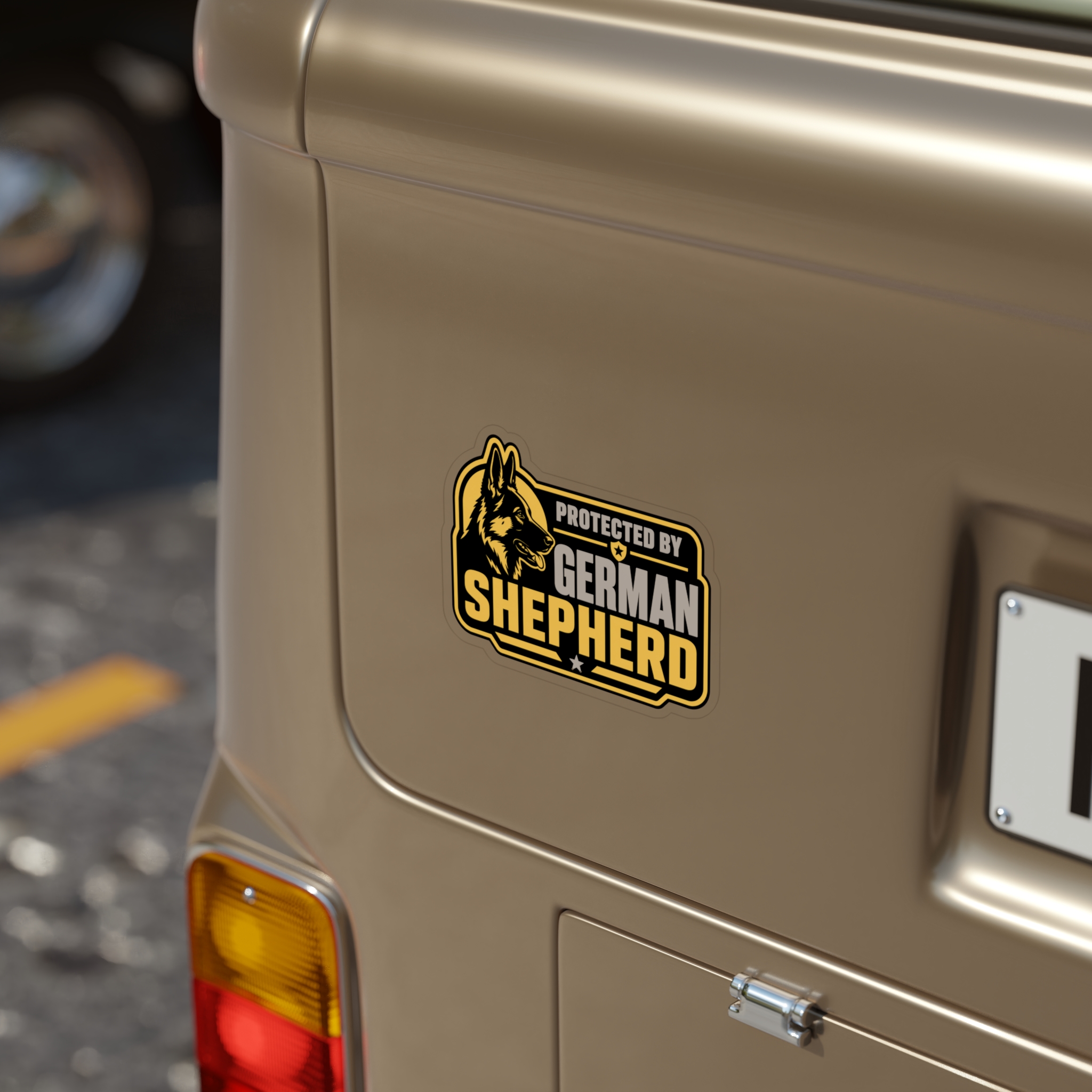 Protected by German Shepherd Sticker | Die-Cut Transparent Outdoor - Image 14