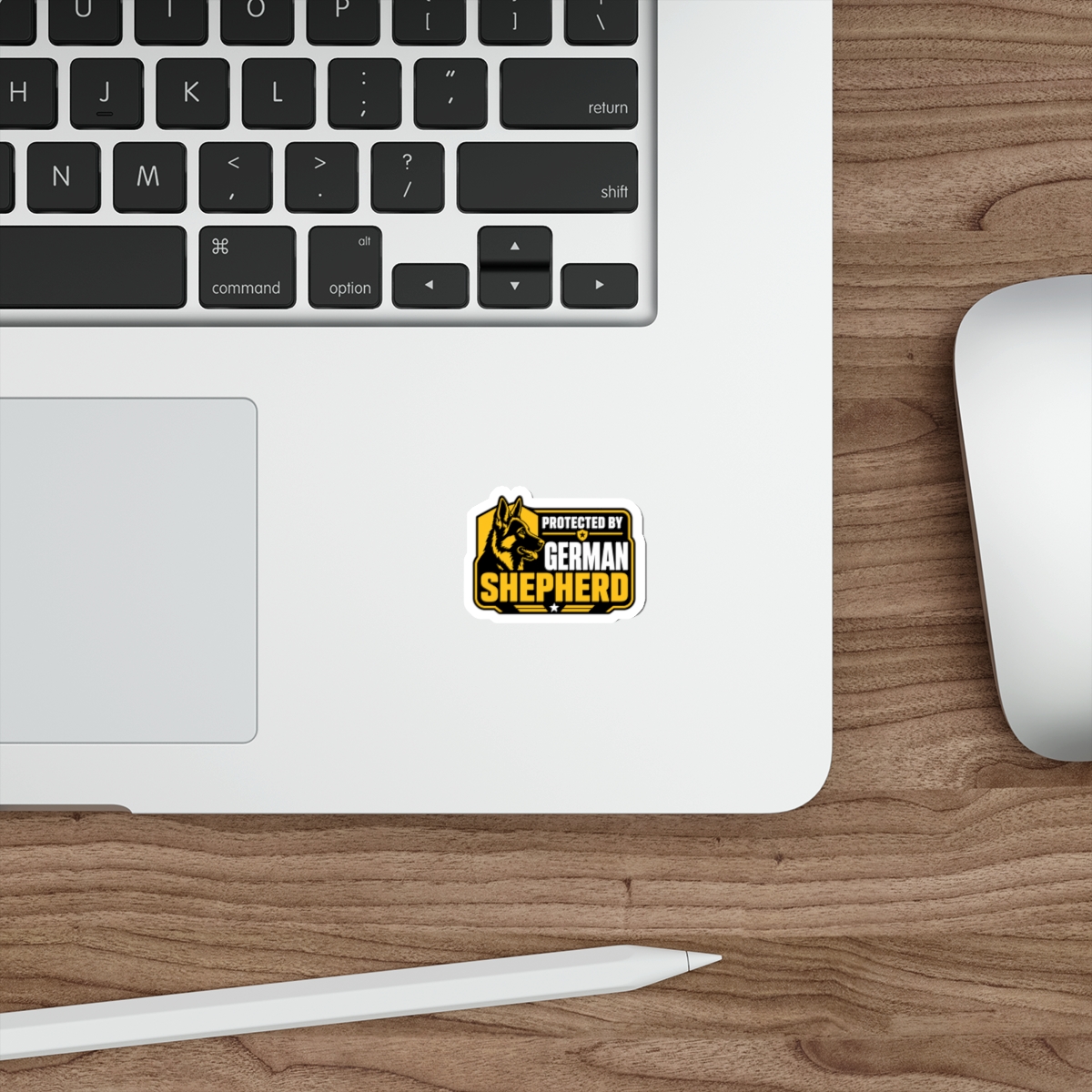 Protected by German Shepherd Sticker | Die-Cut Pet Decal, Police Badge Style - Image 2