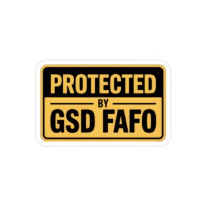 Protected By GSD FAFO Sticker, German Shepherd Security Decal, Funny Guard Dog Warning Sign, K9 Protection Car Window Sticker