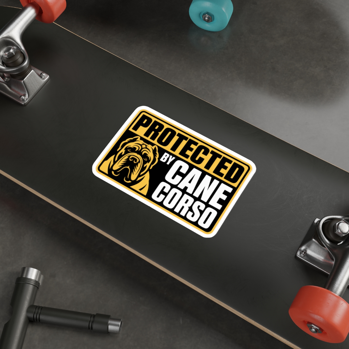 Protected by Cane Corso Sticker | Dog Warning Die-Cut - Image 6
