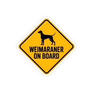 Weimaraner On Board Sticker, Dog Car Decal, Hunting Dog Sign, Pet Warning Sticker, Waterproof Outdoor Vinyl