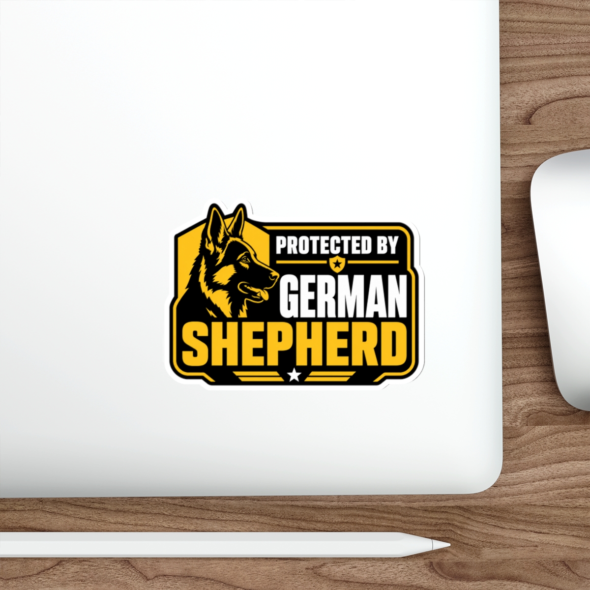 Protected by German Shepherd Sticker | Die-Cut Pet Decal, Police Badge Style - Image 14