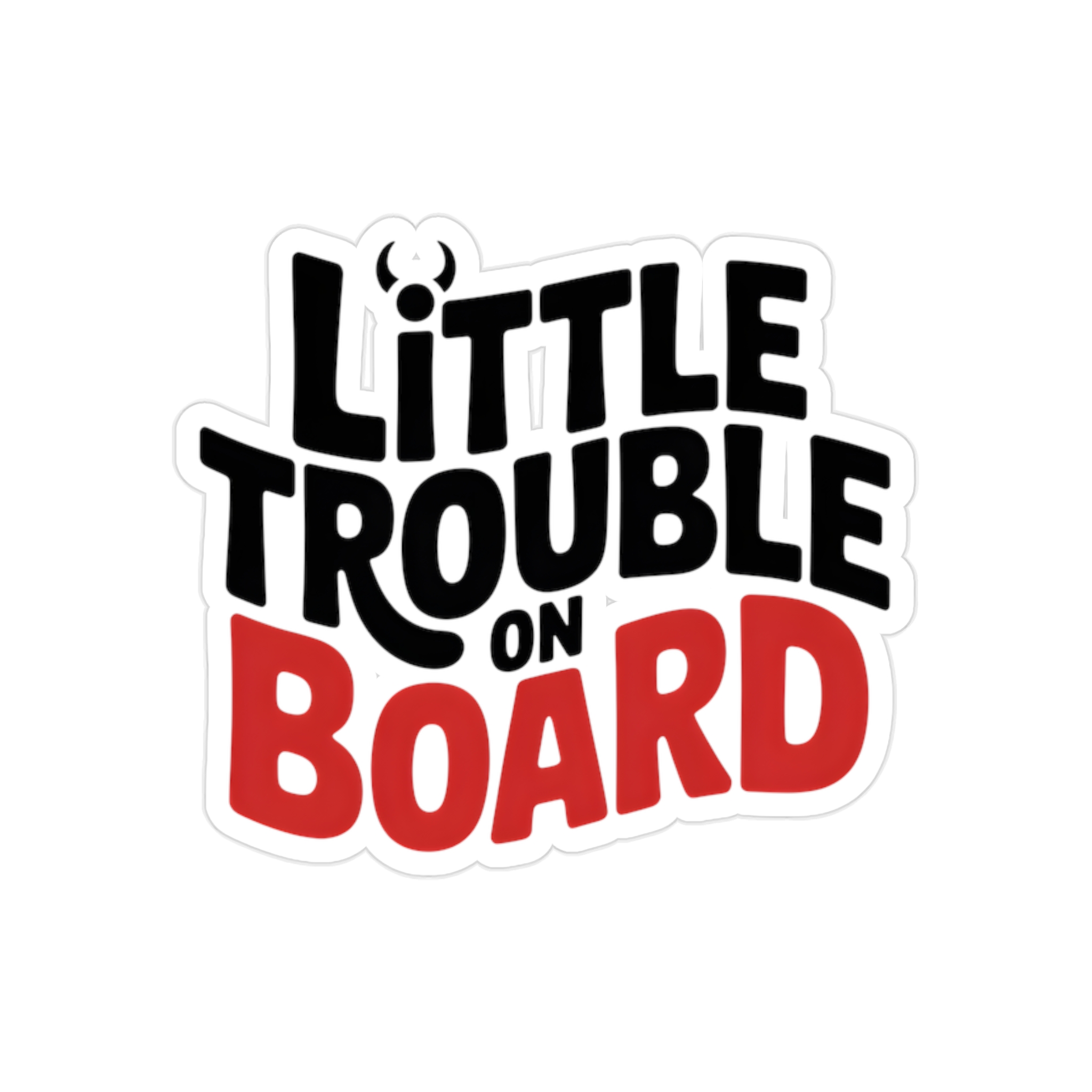 Little Trouble On Board Car Sticker, Funny Car Window Decal, Cute Devil Baby Car Decal, Unique Car Decor