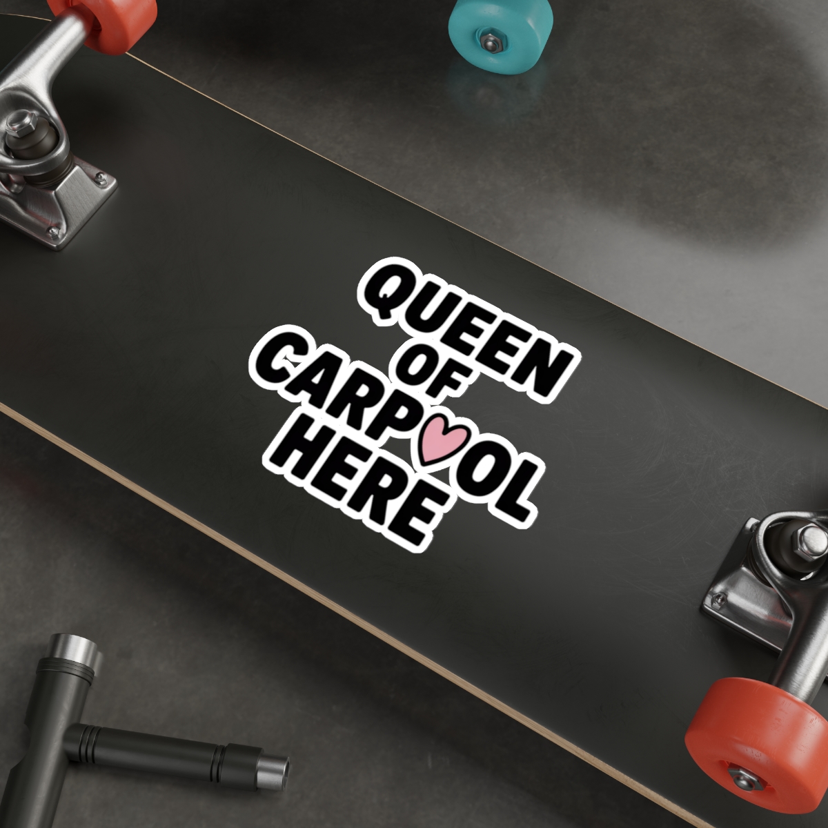 Queen of Carpool Here Sticker | Die-Cut Mom Carpool Decal - Image 8