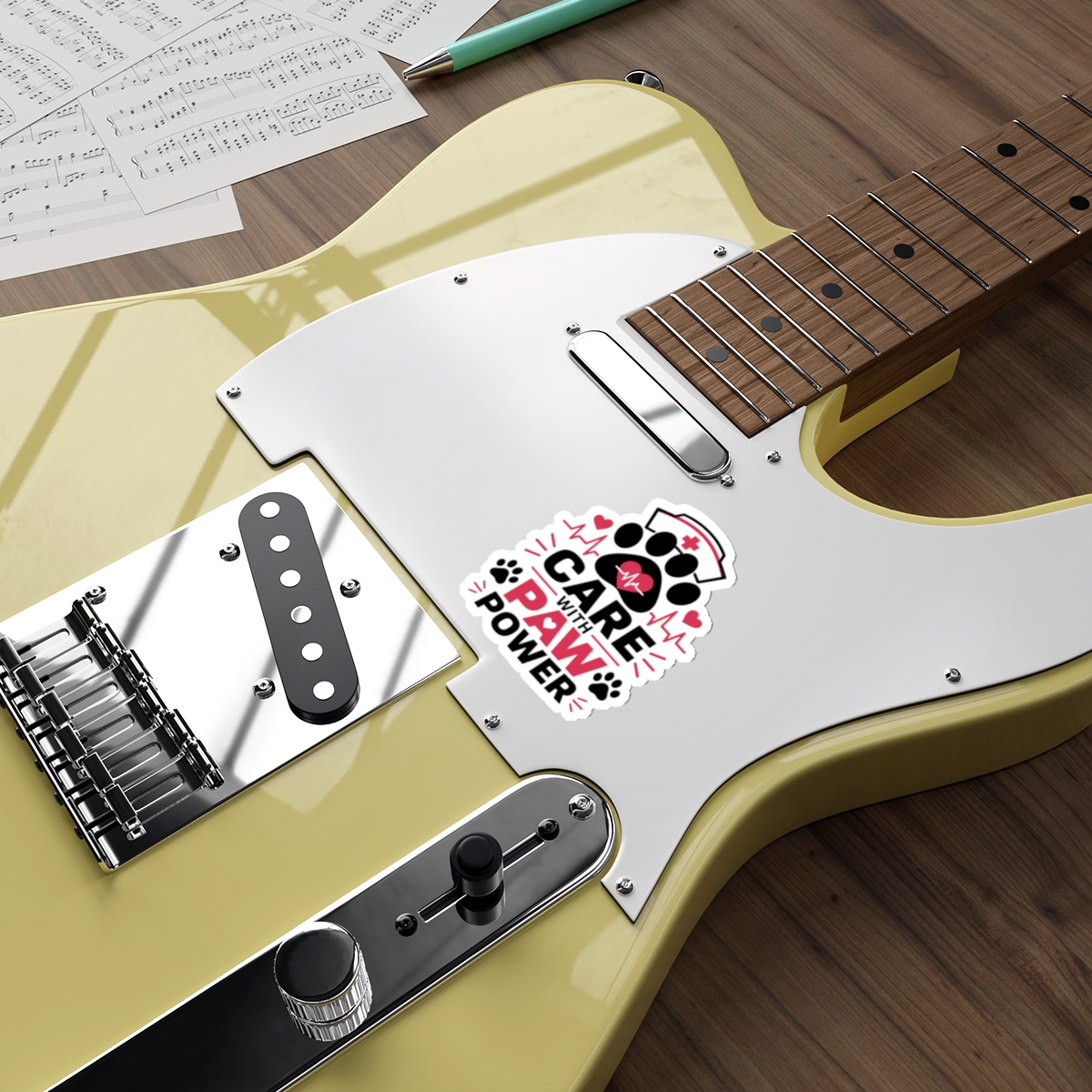 Care With Paw Power sticker | Die-Cut Sticker - Image 9