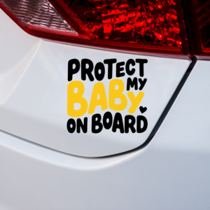 Protect My Baby On Board Car Decal, Baby On Board Sticker, Multiple Colors, New Parent Gift, Family Car Sticker
