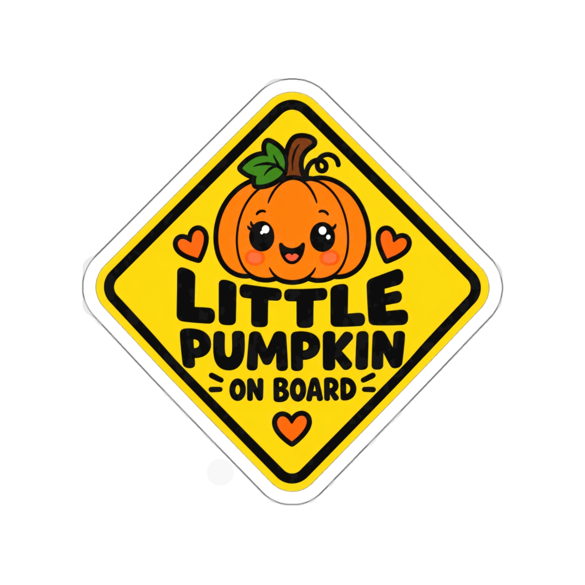 Little Pumpkin On Board Die-Cut Sticker | Halloween Fall Pumpkin Sign - Image 9
