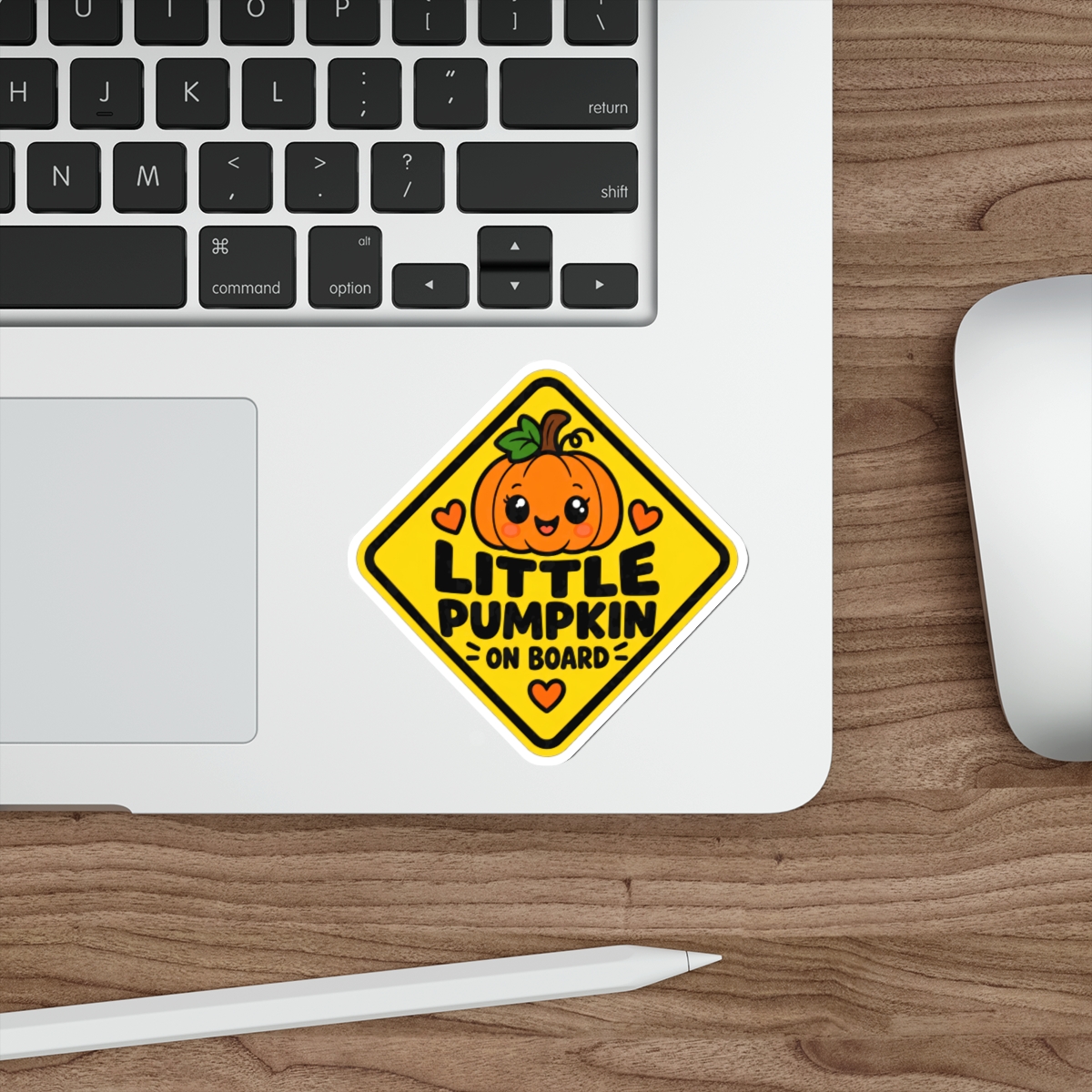 Little Pumpkin On Board Die-Cut Sticker | Halloween Fall Pumpkin Sign - Image 5