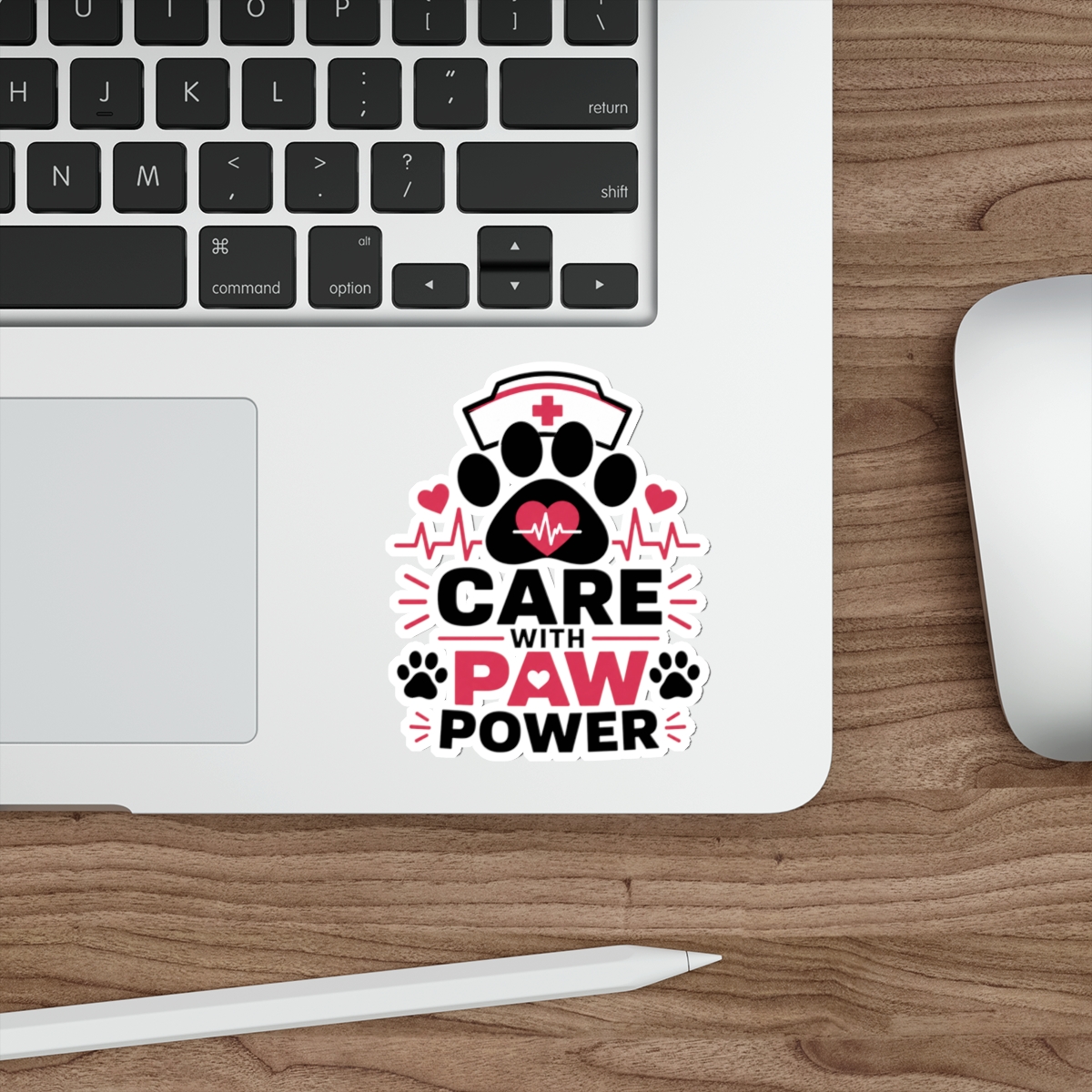 Care With Paw Power sticker | Die-Cut Sticker - Image 8